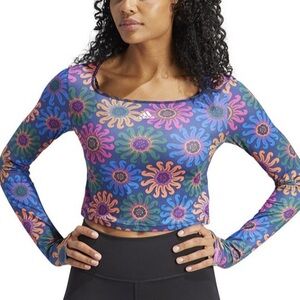 Adidas x FARM Rio Crop Long Sleeve T-Shirt with Thumbholes